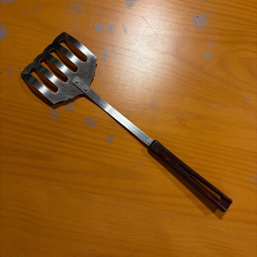 Vintage EUC Stanhome Stainless Steel Slotted Spatula Turner Bakelite Handle 13" - Picture 3 of 7